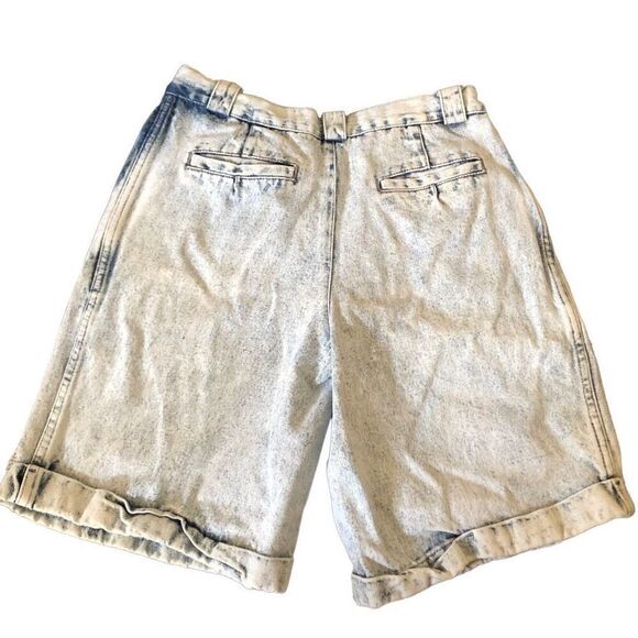 Vintage Broadway Blues Jeans Co Men’s Shorts 30 Acid Wash Pleated Cuffed - Picture 2 of 7